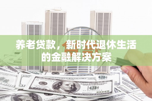 寒亭养老贷款，新时代退休生活的金融解决方案